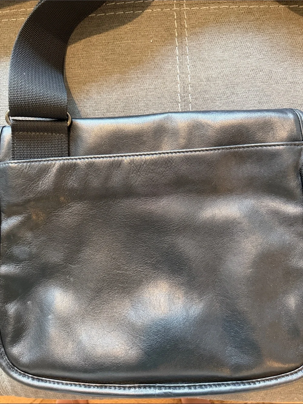Tumi Black Leather Small Messenger Crossbody